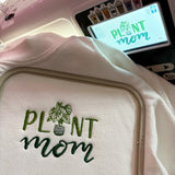 PLANT MOM Embroidered Monstera Deliciosa Sweatshirt Size LARGE
