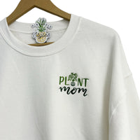 PLANT MOM Embroidered Monstera Deliciosa Sweatshirt Size LARGE