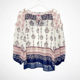 VINCE CAMUTO Floral Sheer Blouse