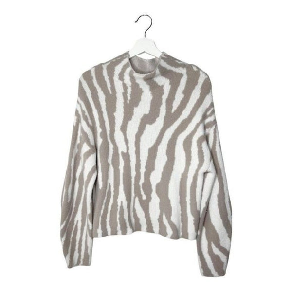 EXPRESS Zebra Print Mock Neck Sweater