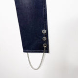 3x1 Bijou Chain-Stirrup Skinny Gray Jeans